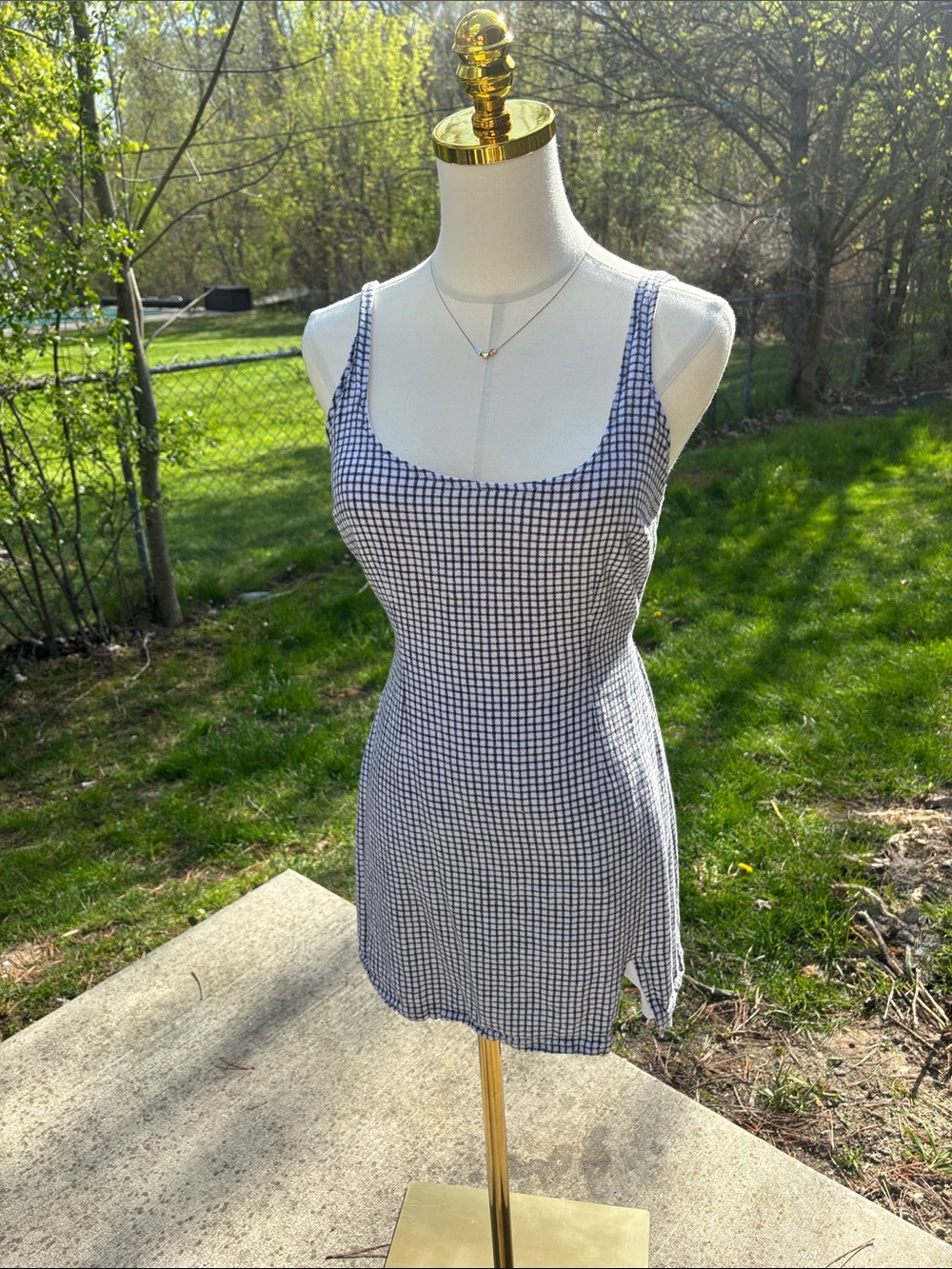 Abercrombie & Fitch Black and White Checkered Mini Dress